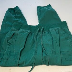 Butter Soft Large Petite Green Elastic Waist Jogger Style Scrub Pant Bottoms